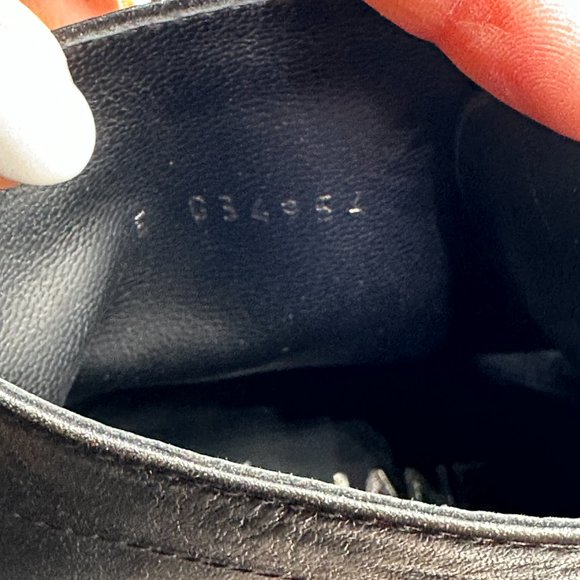 CHANEL 20A Iridescent Leather CC Cap Toe Lace Up Combat Ankle Booties Boots - Picture 15 of 16